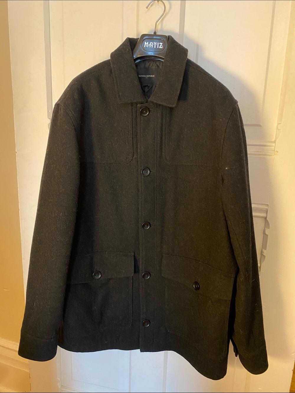 Banana Republic Black Wool Pea Coat